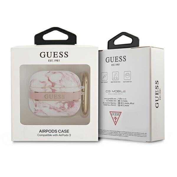 Guess GUA3HCHMAP AirPods 3 cover pink/pink Marble Strap Collection - imagine 3