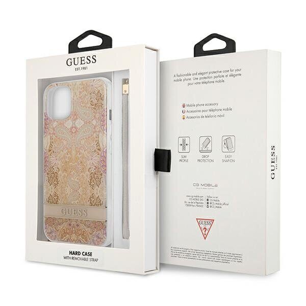 Guess GUHCP13SHFLSD iPhone 13 mini 5.4" gold/gold hardcase Flower Strap - imagine 8