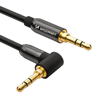 Wozinsky AUX Cable Angled (Male-Male) Mini Jack Cable 2m Black