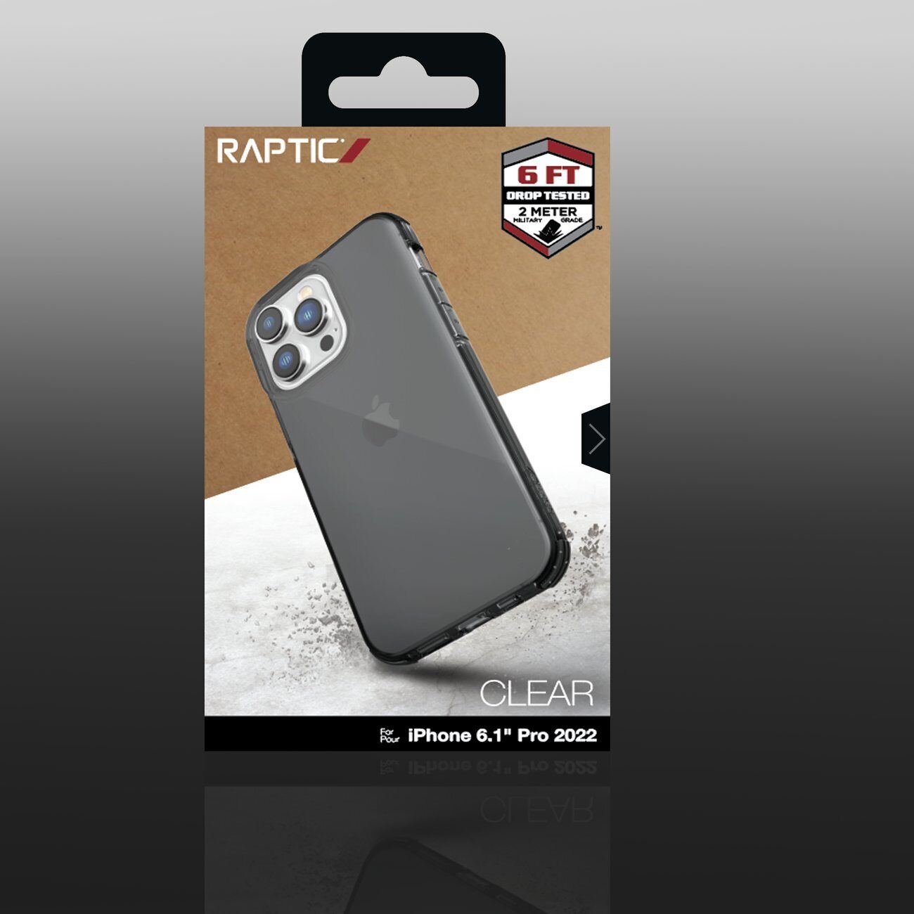 Raptic X-Doria Clear Case iPhone 14 Pro armored cover gray - imagine 3