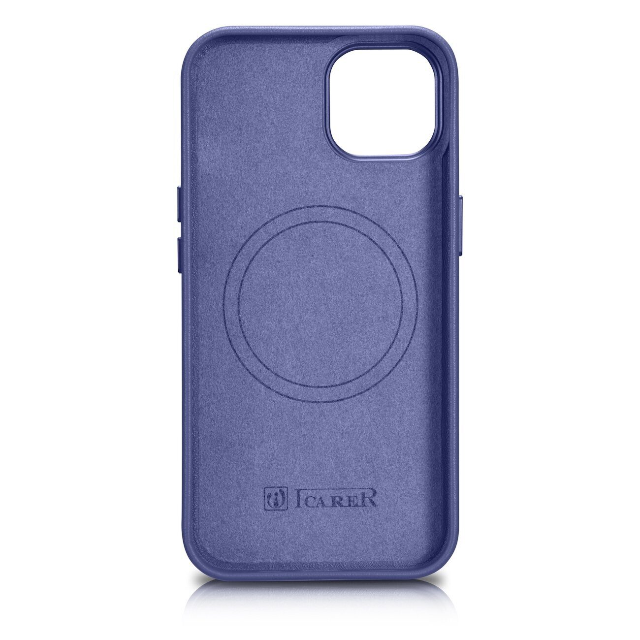iCarer Case Leather Cover Genuine Leather iPhone 14 Plus Light Purple (MagSafe Compatible) - imagine 3