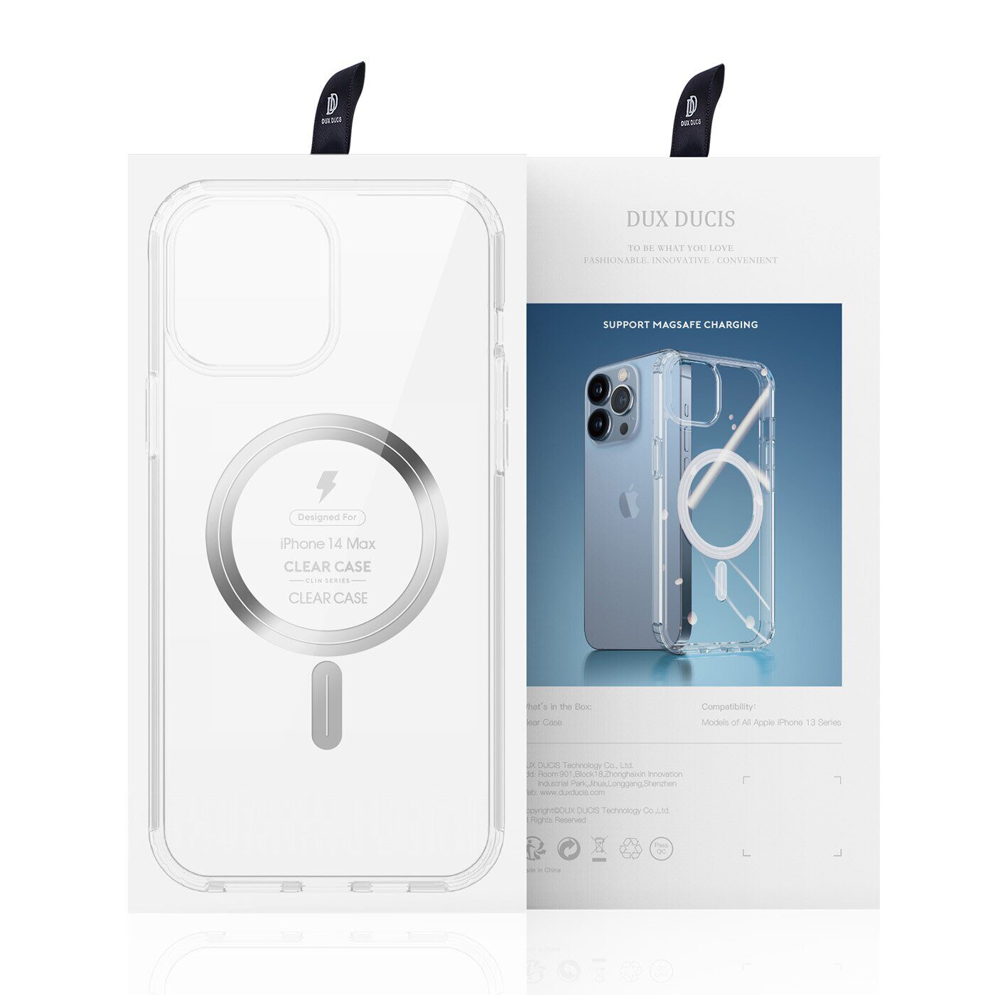 Dux Ducis Clin magnetic case for iPhone 14 Plus compatible with MagSafe transparent - imagine 5
