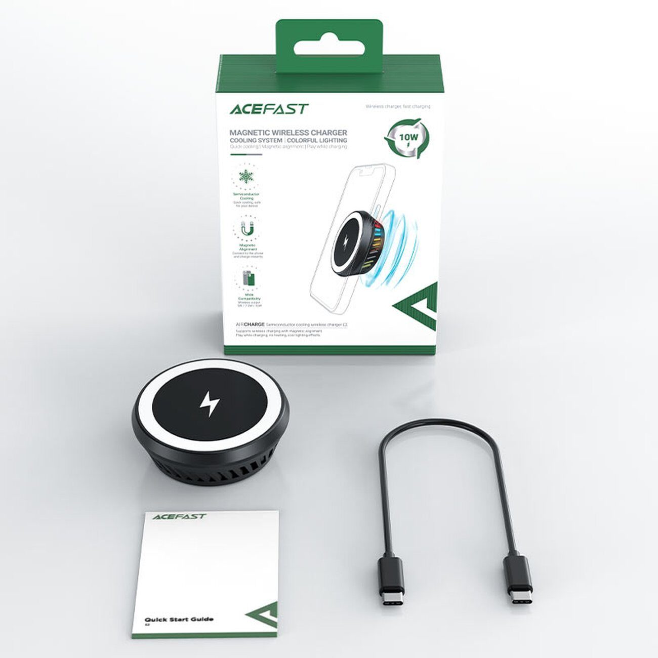 Acefast wireless induction charger with dark gray (E2) cooling system - imagine 6