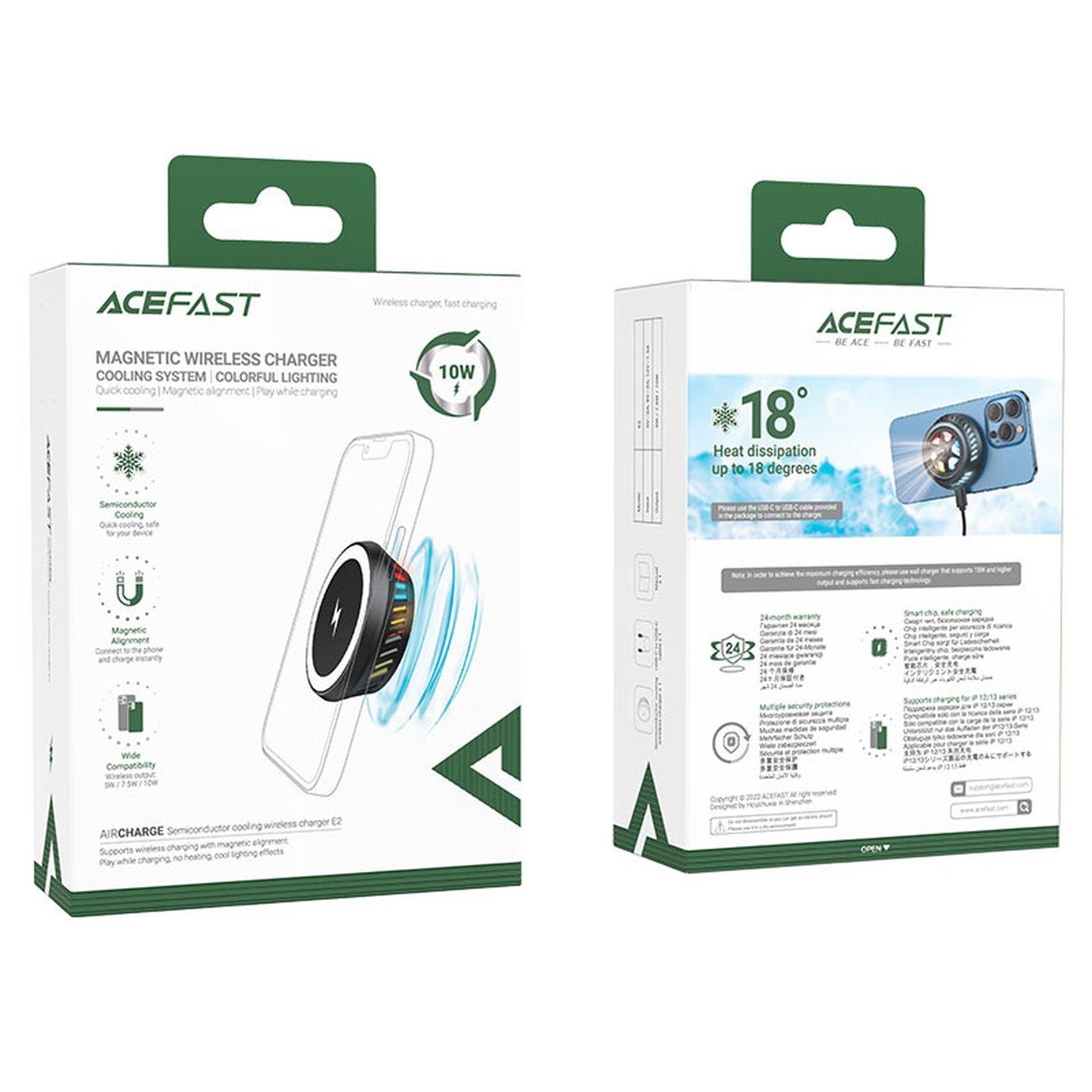 Acefast wireless induction charger with dark gray (E2) cooling system - imagine 5