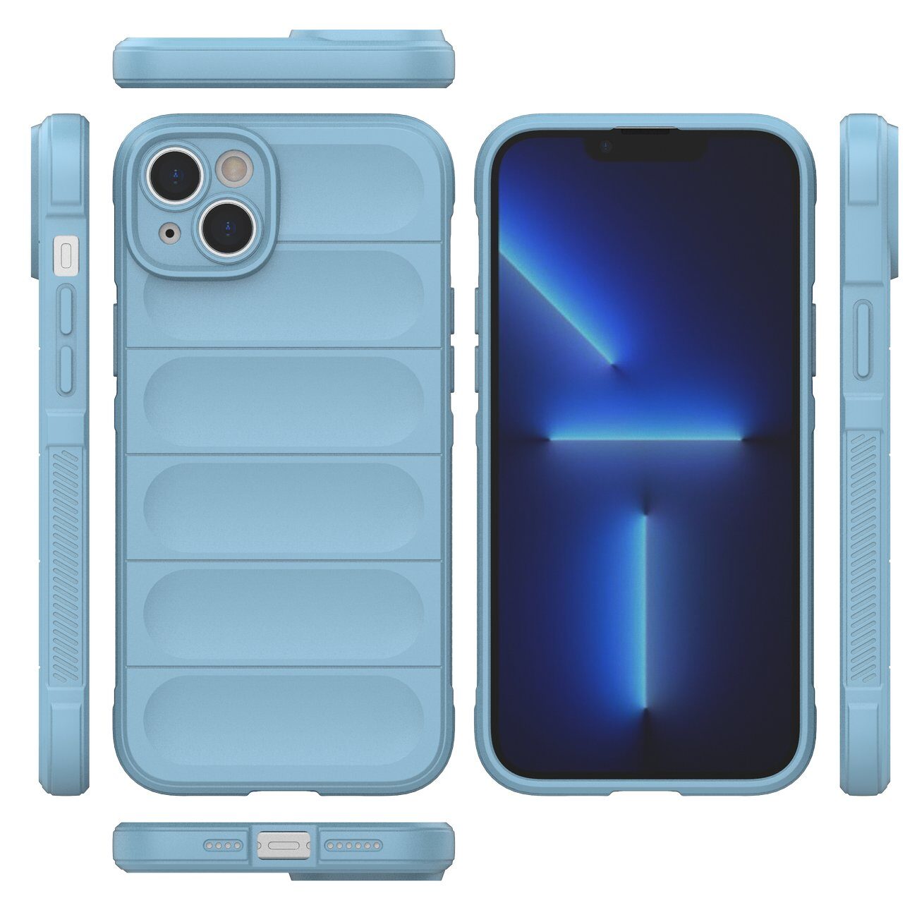Magic Shield Case case for iPhone 14 Plus flexible armored case light blue - imagine 7