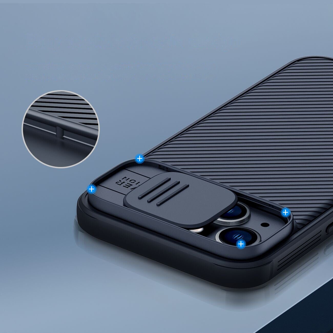 Nillkin CamShield Pro Magnetic Case iPhone 14 Plus Cover Camera Protector Blue (with MagSafe) - imagine 10