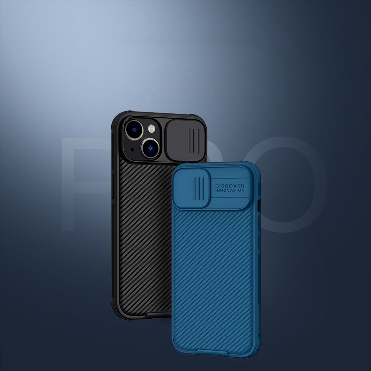 Nillkin CamShield Pro Case iPhone 14 Plus Armored Cover Camera Protector Blue - imagine 7