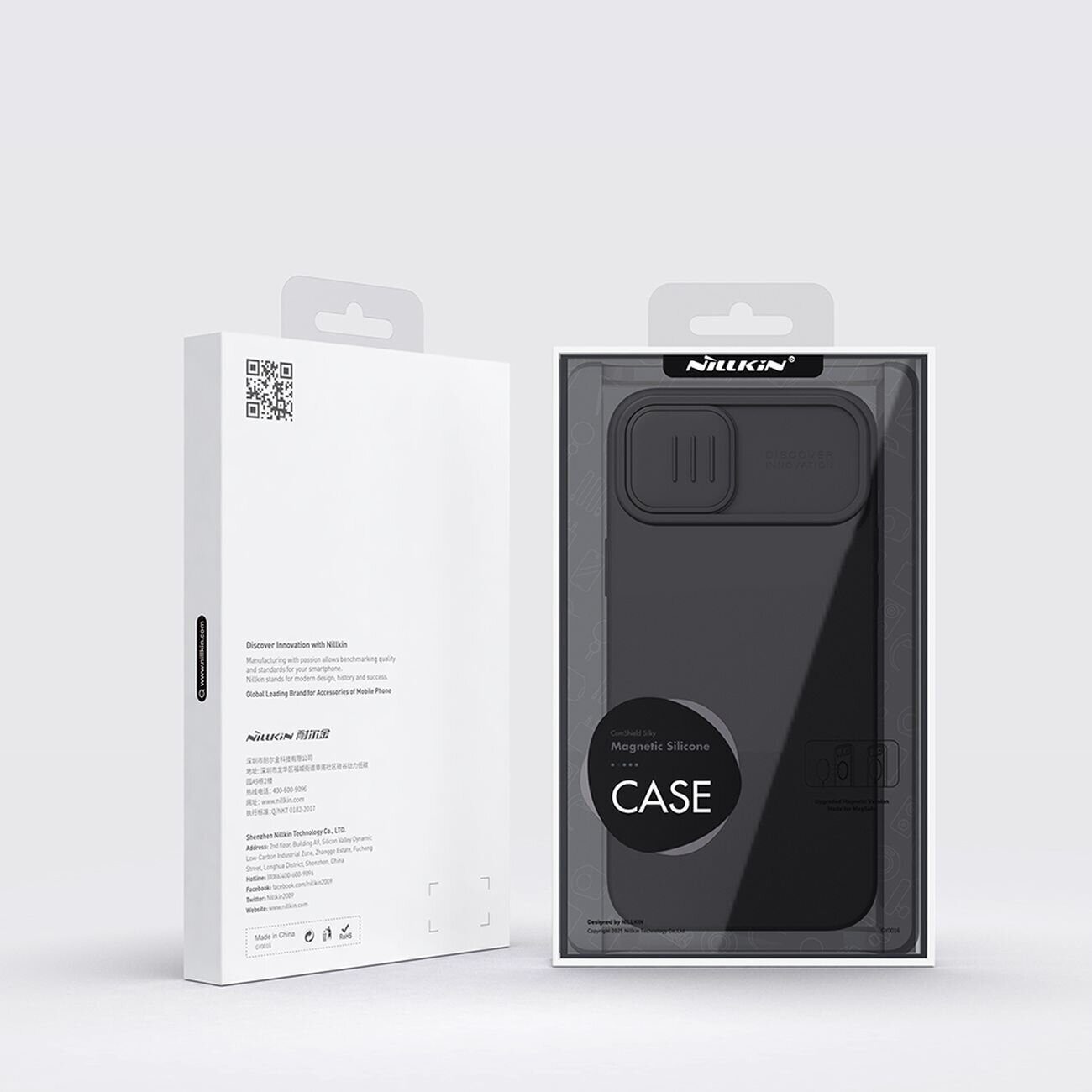 Nillkin CamShield Magnetic Silicone Case iPhone 14 Plus Magnetic MagSafe Cover with Camera Protector Black - imagine 5