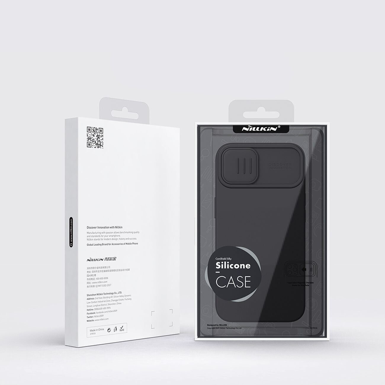 Nillkin CamShield Silky Silicone Case iPhone 14 Plus Case with Camera Protector Black - imagine 5