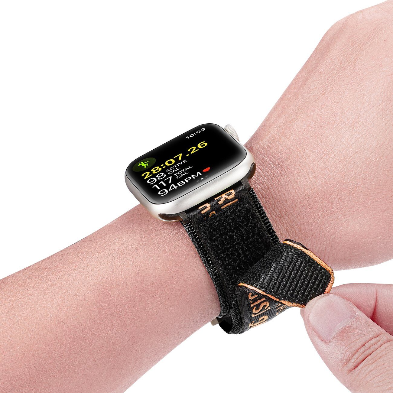 Dux Ducis Strap (Outdoor Version) Apple Watch Ultra Strap, SE, 9, 8, 7, 6, 5, 4, 3, 2, 1 (49, 45, 44, 42 mm) Nylon Band Bracelet Black and Orange - imagine 8
