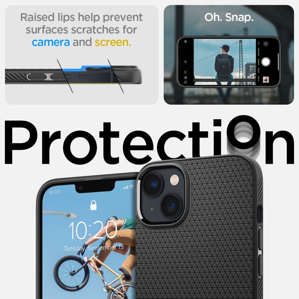 Spigen Liquid Air iPhone 14 Case - Matte Black - imagine 10