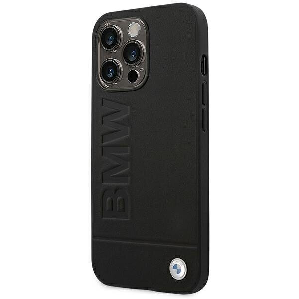 Case BMW BMHCP14XSLLBK iPhone 14 Pro Max 6.7 "black / black Leather Stamp - imagine 2