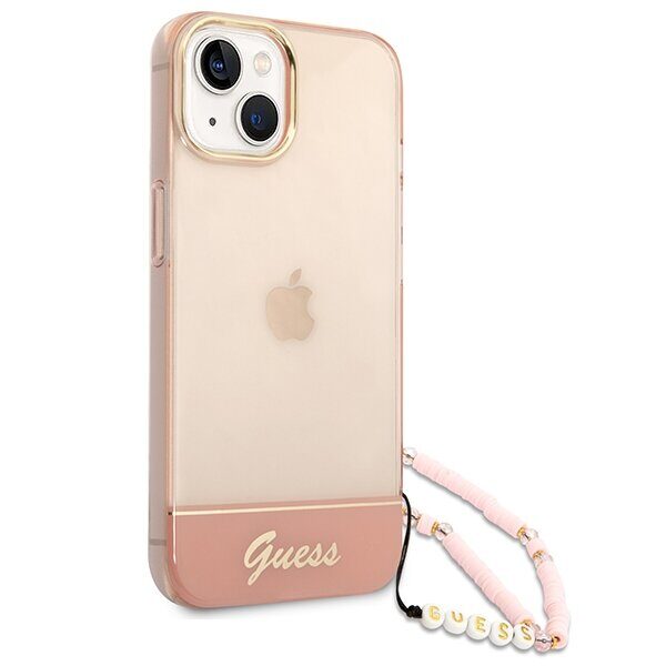 Guess GUHCP14MHGCOHP iPhone 14 Plus 6.7" pink/pink hardcase Translucent Pearl Strap - imagine 3