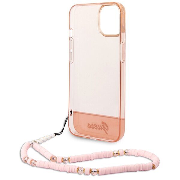 Guess GUHCP14MHGCOHP iPhone 14 Plus 6.7" pink/pink hardcase Translucent Pearl Strap - imagine 6