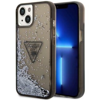 Guess GUHCP14MLFCTPK iPhone 14 Plus 6.7" black/black hardcase Liquid Glitter Palm Collection