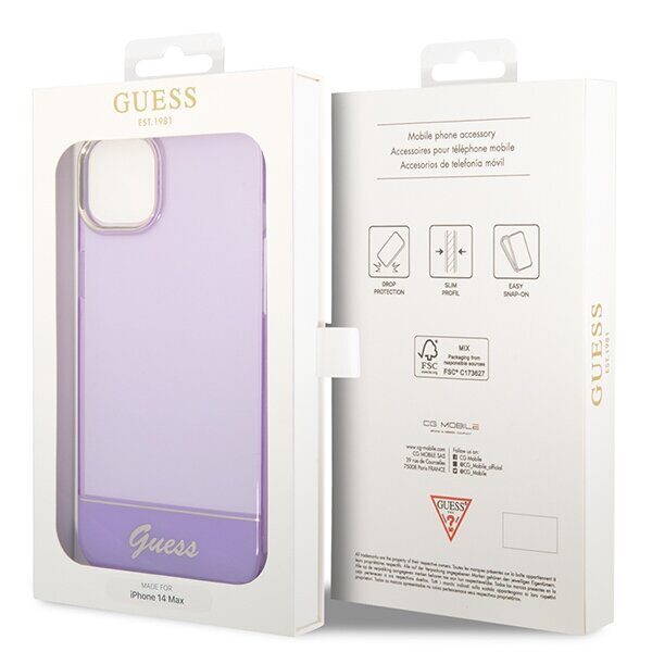 Guess Translucent iPhone 14 6.1" Case - Purple - imagine 8