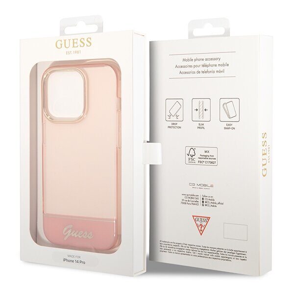 Guess Translucent iPhone 14 Pro Max 6.7" Case - Pink - imagine 8