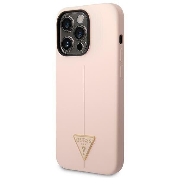 Guess GUHCP14XSLTGP iPhone 14 Pro Max 6.7" pink/pink hardcase Silicone Triangle - imagine 2