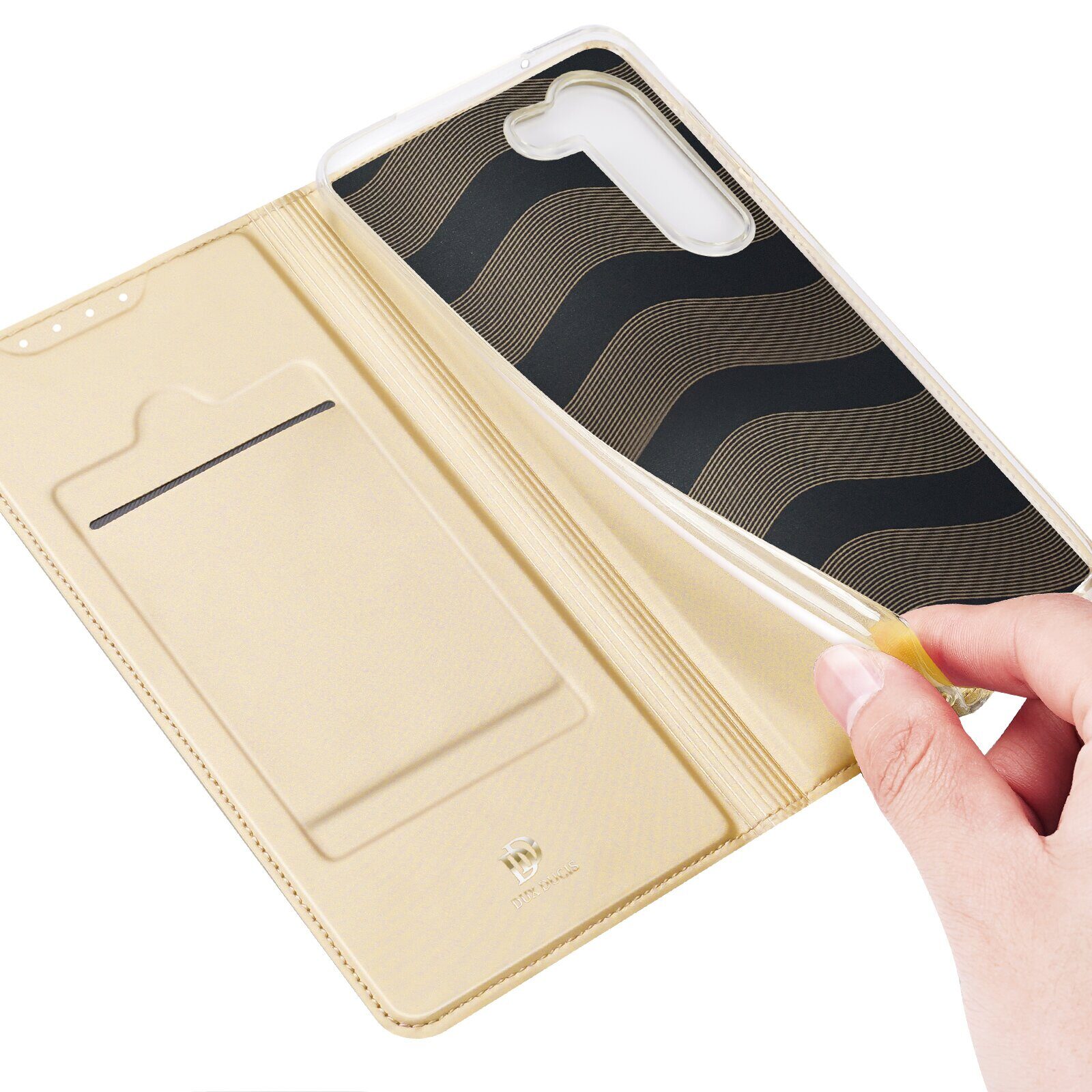 Dux Ducis Skin Pro Case for Samsung Galaxy S23+ Flip Card Wallet Stand Gold - imagine 8