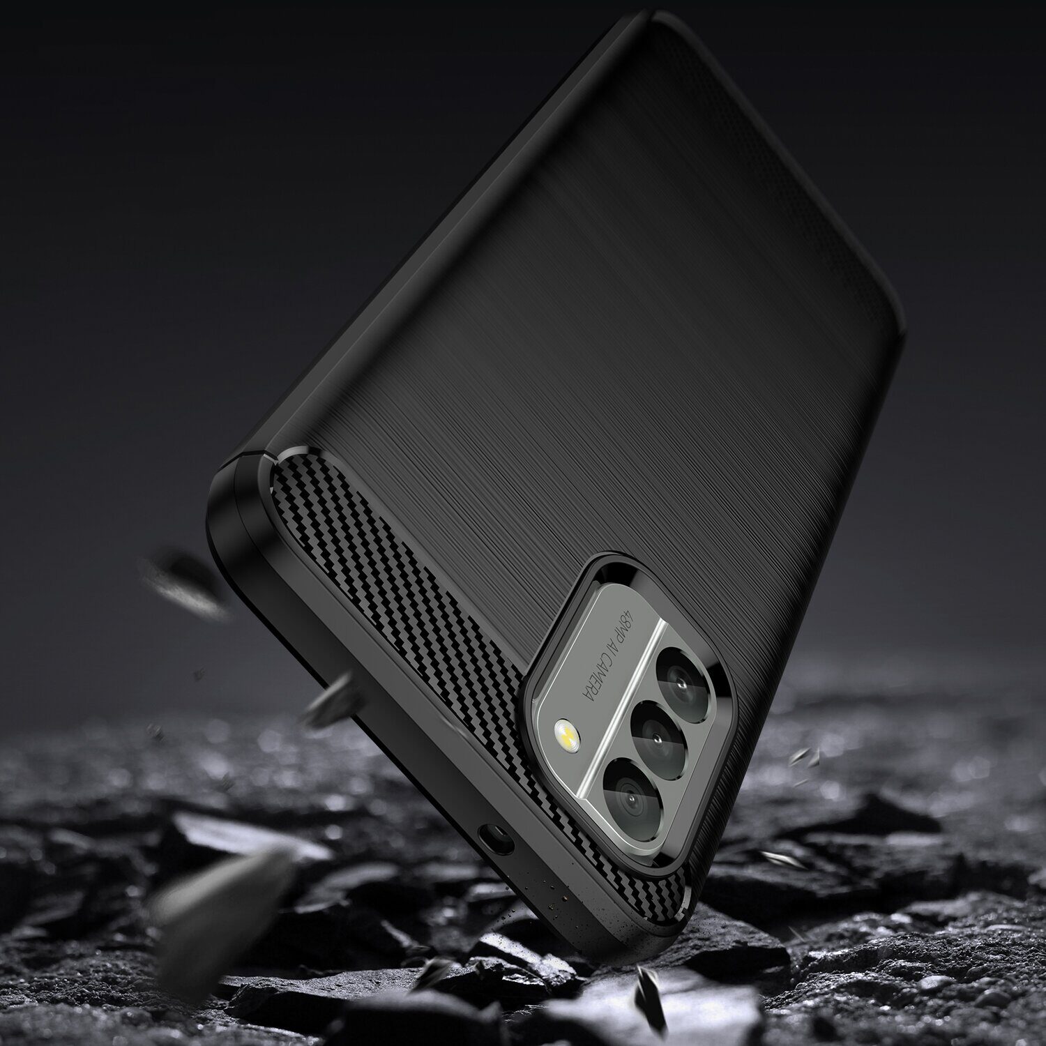 Carbon Case cover for Nokia G400 flexible silicone carbon cover black - imagine 4