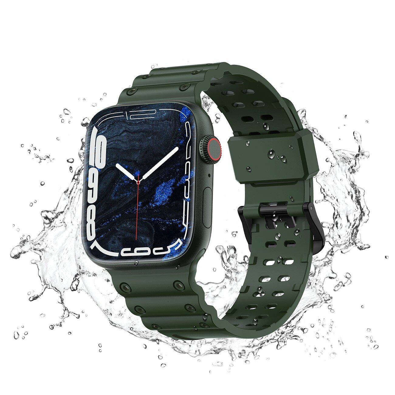 Strap Triple Protection for Apple Watch 38 / 40 / 41 mm band bracelet - green - imagine 5