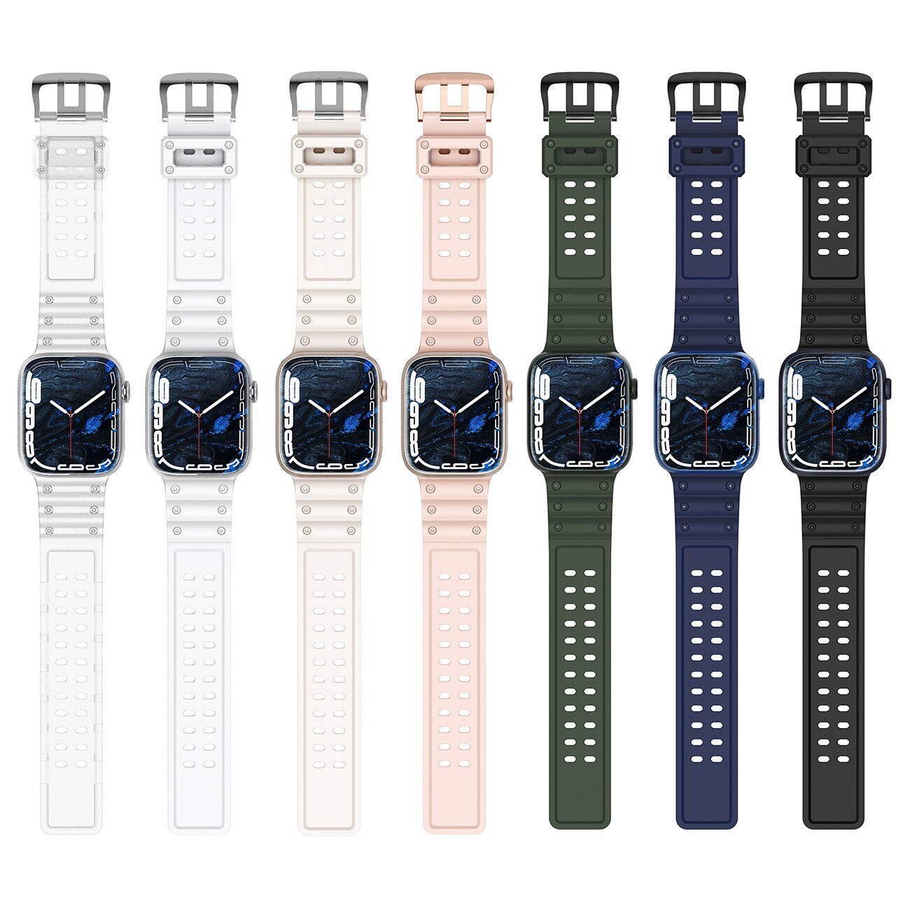 Strap Triple Protection for Apple Watch 38 / 40 / 41 mm band bracelet - green - imagine 6