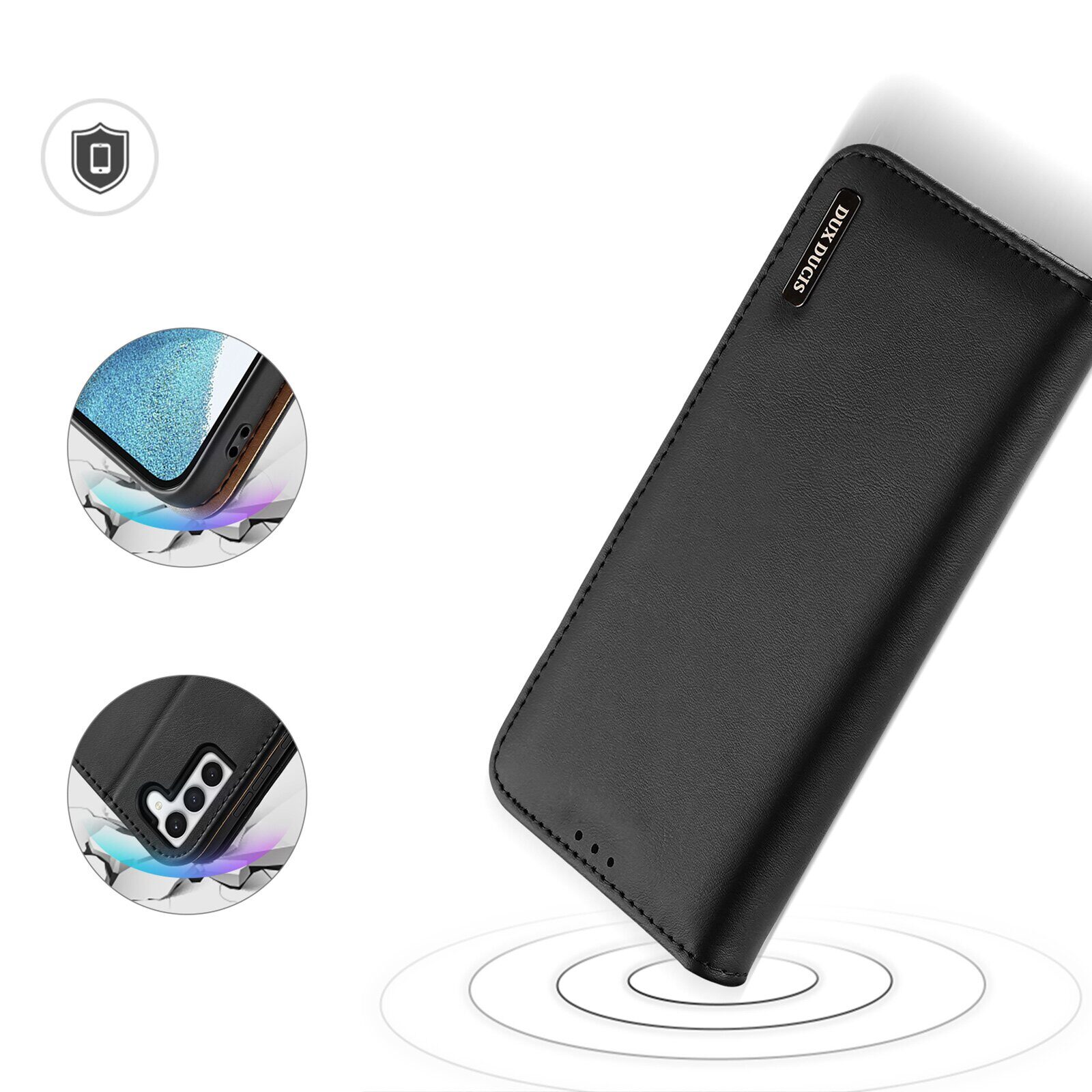 Dux Ducis Hivo case Samsung Galaxy S23+ flip case wallet stand RFID blocker black - imagine 4