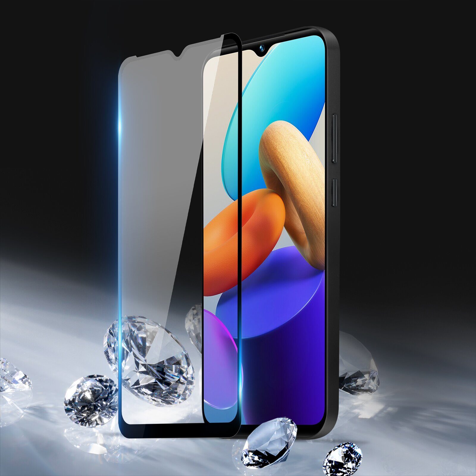 Dux Ducis 9D Tempered Glass Vivo Y35 / Vivo Y22 / Vivo Y22s 9H Tempered Glass with Black Frame - imagine 4