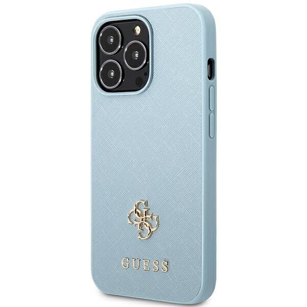 Guess Saffiano 4G Small Metal Logo case for iPhone 13 Pro Max - blue - imagine 2