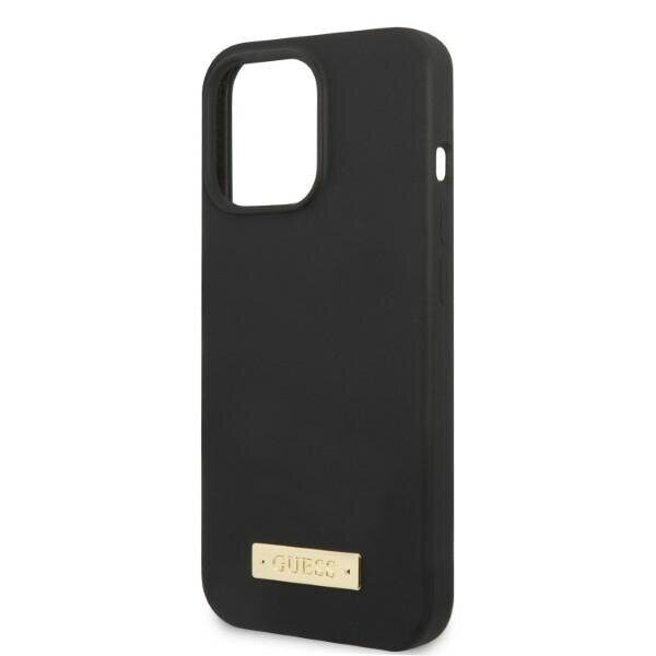 Guess GUHMP13LSPLK iPhone 13 Pro / 13 6.1" black/black hard case Silicone Logo Plate MagSafe - imagine 6