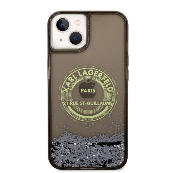 Karl Lagerfeld Liquid Glitter RSG case for iPhone 14 Plus - black - imagine 3