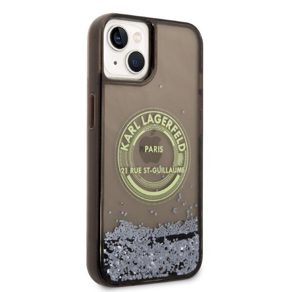 Karl Lagerfeld Liquid Glitter RSG case for iPhone 14 Plus - black - imagine 4