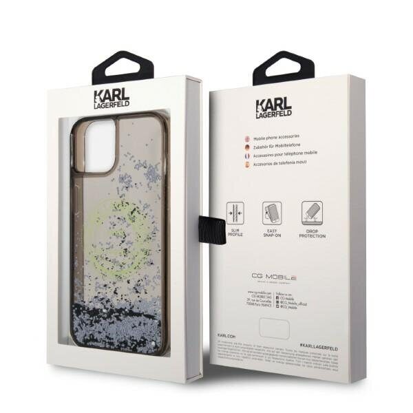 Karl Lagerfeld Liquid Glitter RSG case for iPhone 14 - black - imagine 8