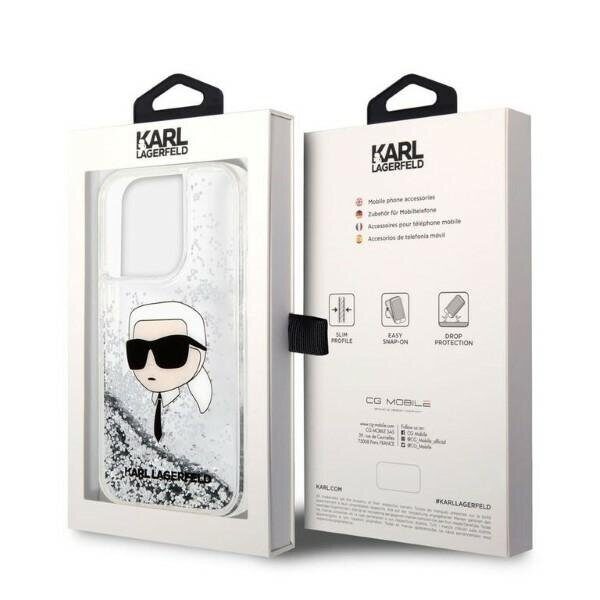 Karl Lagerfeld Glitter Karl's Head case for iPhone 14 Pro Max - silver - imagine 8