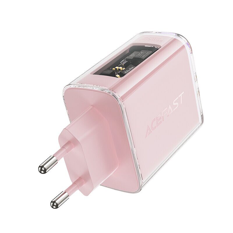 Acefast charger GaN 65W 3 ports (1xUSB, 2xUSB C) pink (A45) - imagine 10