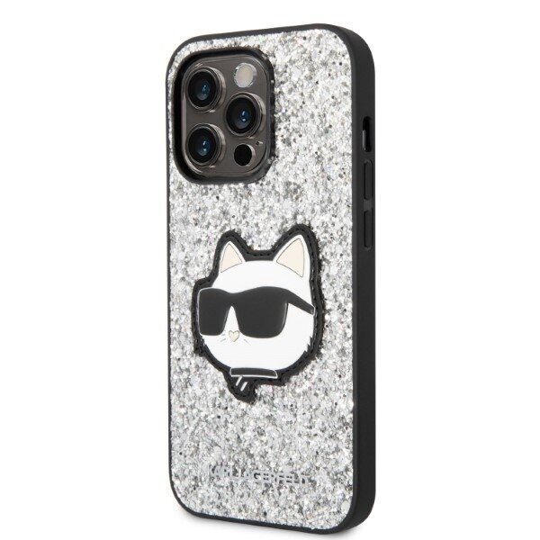 Karl Lagerfeld KLHCP14XG2CPS iPhone 14 Pro Max 6.7" silver/silver hardcase Glitter Choupette Patch - imagine 2