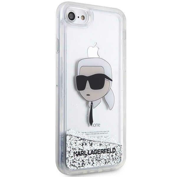 Karl Lagerfeld KLHCI8LNKHCH iPhone 7/8/ SE 2020/2022 silver/silver hardcase Glitter Karl Head - imagine 4