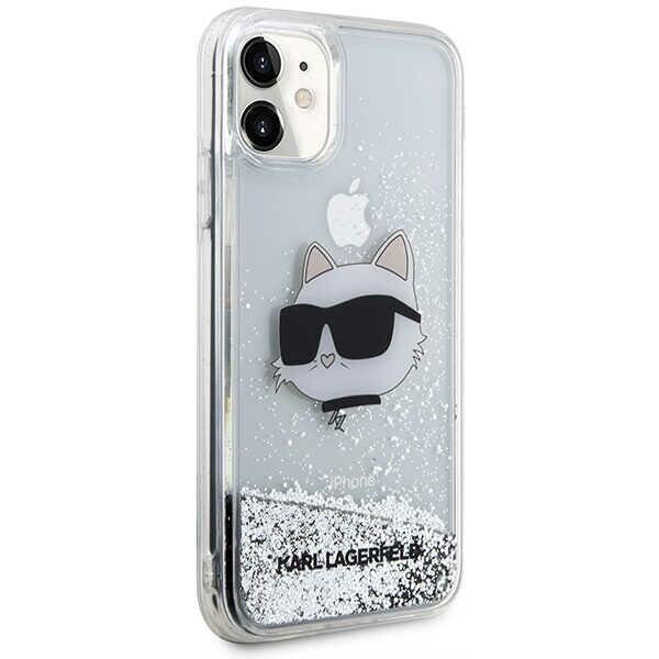 Karl Lagerfeld KLHCN61LNCHCS iPhone 11/ XR silver/silver hardcase Glitter Choupette Head - imagine 6