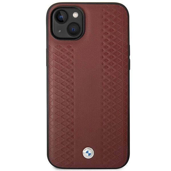 Case BMW BMHCP14S22RFGR iPhone 14 6.1" Burgundy/burgundy Leather Diamond Pattern - imagine 3