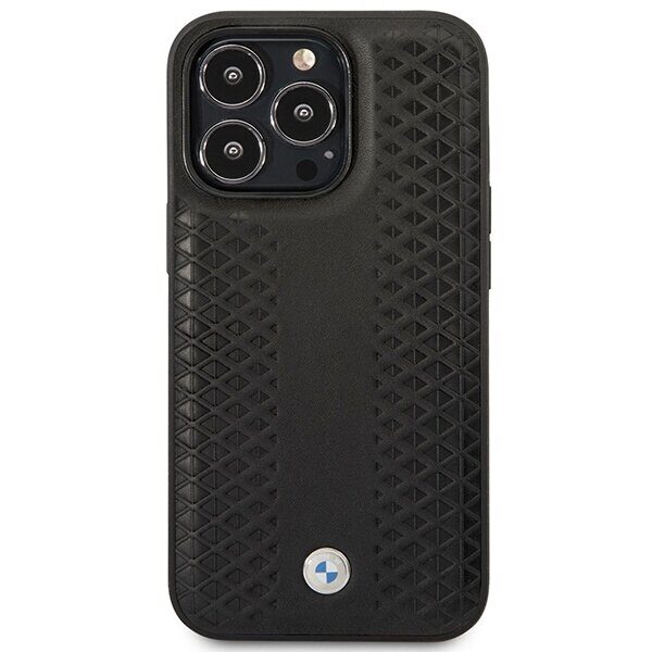 Case BMW BMHMP14L22RFGK iPhone 14 Pro 6.1" black/black Leather Diamond Pattern MagSafe - imagine 3