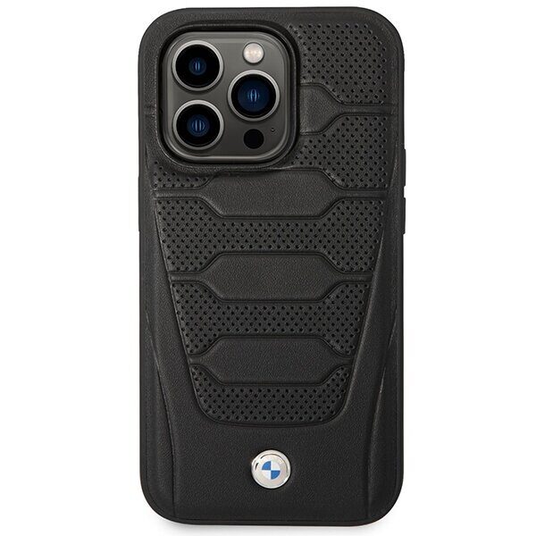 Case BMW BMHMP14X22RPSK iPhone 14 Pro Max 6.7" black/black Leather Seats Pattern MagSafe - imagine 3