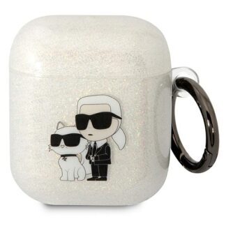 Karl Lagerfeld KLA2HNKCTGT AirPods 1/2 cover transparent Gliter Karl&Choupette