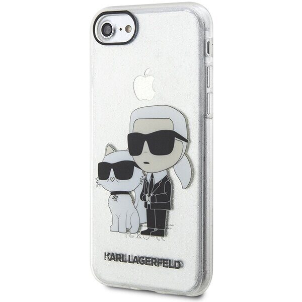 Karl Lagerfeld KLHCI8HNKCTGT iPhone 7/8/ SE 2020 / SE 2022 transparent hardcase Gliter Karl&Choupette - imagine 2