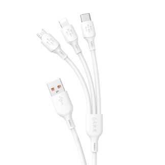 Dudao L8A-3in1 USB-A - USB-C / micro USB / Lightning 480Mb/s Cable 1.2m - White