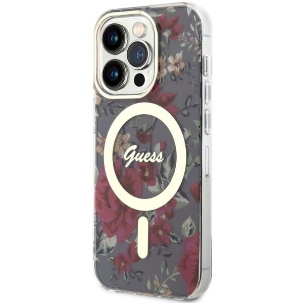Guess GUHMP14LHCFWSA iPhone 14 Pro 6.1" green/khaki hardcase Flower MagSafe - imagine 2