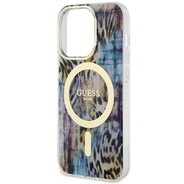 Guess GUHMP14XHLEOPWB iPhone 14 Pro Max 6.7" blue/blue hardcase Leopard MagSafe - imagine 6