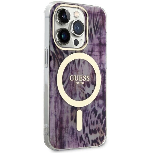 Guess GUHMP14XHLEOPWP iPhone 14 Pro Max 6.7" pink/pink hardcase Leopard MagSafe - imagine 4