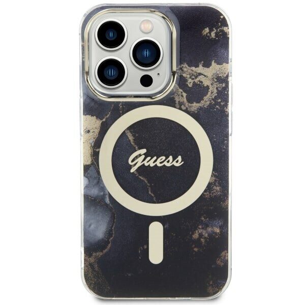Guess GUHMP14XHTMRSK iPhone 14 Pro Max 6.7" black/black hardcase Golden Marble MagSafe - imagine 3