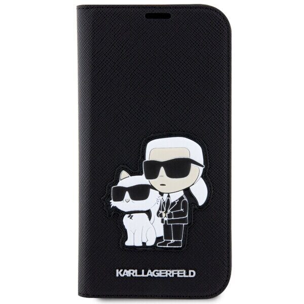 Karl Lagerfeld KLBKP14LSANKCPK iPhone 14 Pro 6.1" bookcase black/black Saffiano Karl & Choupette - imagine 3