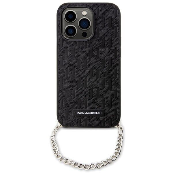 Karl Lagerfeld KLHCP14LSACKLHPK iPhone 14 Pro 6.1" black/black hardcase Saffiano Monogram Chain - imagine 2
